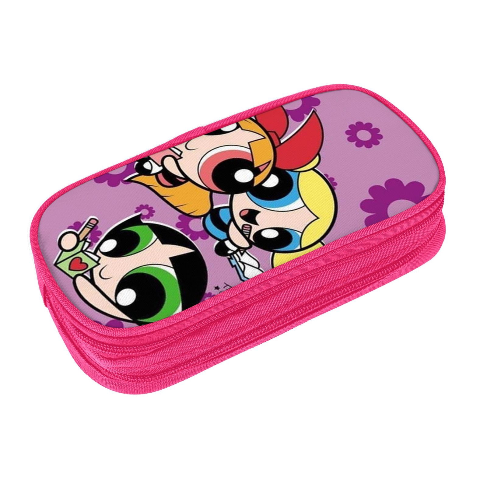 The Powerpuff Gi-rls Pencil Case Large Capacity Pencil Pouch Penbag Office Stationery Organizer Travel Makeup Bag Pink