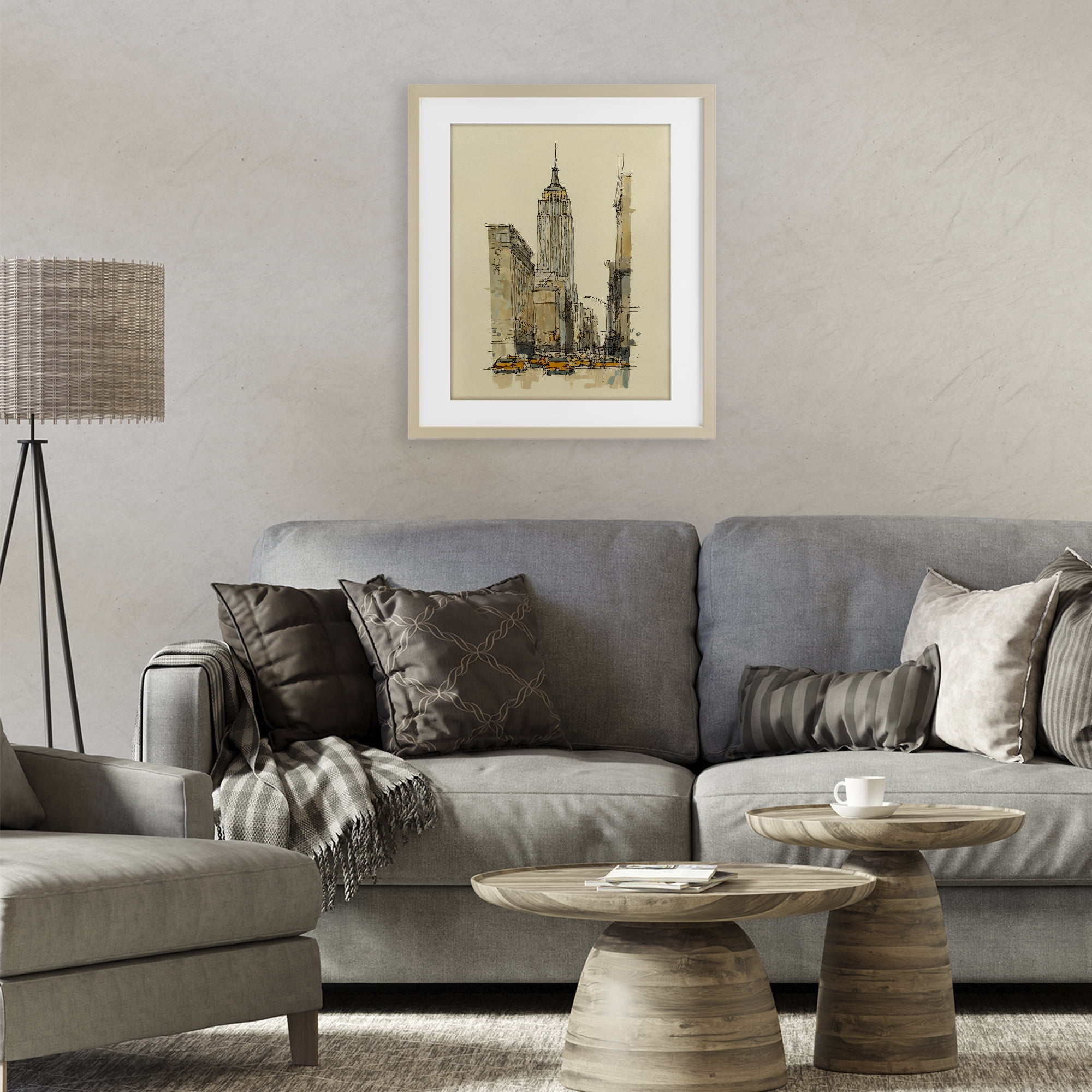 Stupell Industries NY City Lines Contour Birch Framed Print Under Glass, design by Svetlana Aleynikova