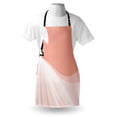 thumbnail image 3 of Bridal Shower Apron Bride in Abstract Romantic Wedding Dress with Umbrella Artwork Print, Unisex Kitchen Bib Apron with Adjustable Neck for Cooking Baking Gardening, Salmon and White, by Ambesonne, 3 of 3