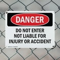 thumbnail image 5 of (2 Pack) Do Not Enter Not Liable For Injury Or Accident OSHA Danger Sign 24 Inch X 18 Inch Indoor / Outdoor Rust-Free Aluminum Metal Signs for Workplace, Workshop, and Construction Site, 5 of 8
