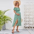 thumbnail image 4 of Maternity Dress Women's Off Shoulder Split A Line Casual Maxi Dress, 4 of 5