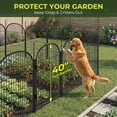 thumbnail image 2 of Suchown 40" Decorative Garden Fence, 16-Panel Arched Metal Landscape Border, Rust-Proof Outdoor Animal Barrier for Yard & Vegetable Garden, No Tools Required, 2 of 8