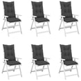 thumbnail image 3 of vidaXL Garden Highback Chair Cushions 6 pcs Anthracite 47.2"x19.7"x2.8" Fabric, 3 of 8