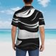 thumbnail image 4 of Balery Abstract Black White Swirls Camisas hawaianas de manga corta para hombre, camisas playeras de corte holgado, camisas de vacaciones con botones,Medium, 4 of 7