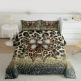 thumbnail image 2 of Manfei Rustic Leopard Hide Bedding Comforter Set,Cheetah Print Bow Tie Twin Comforter Sets,Wildlife Animal Bedding Set For Teens,Microfiber Bedroom Decor Reversible,2pcs, 2 of 8