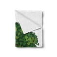 thumbnail image 2 of Forest Soft Flannel Fleece Blanket, Cozy Tree Hut Heart Lover Teenage Romance Valentine's Day Childhood Cartoon, Cozy Plush for Indoor and Outdoor Use, 60" x 80", Green and Chocolate, by Ambesonne, 2 of 5