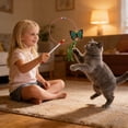 thumbnail image 4 of Retractable Cat Wand Toy Feather Teaser Stick Telescopic Interactive Exercise Toy Hunting Simulation Durable Handle, For Indoor Cats Play Training Bonding Stress Relief And Exercise, 4 of 6