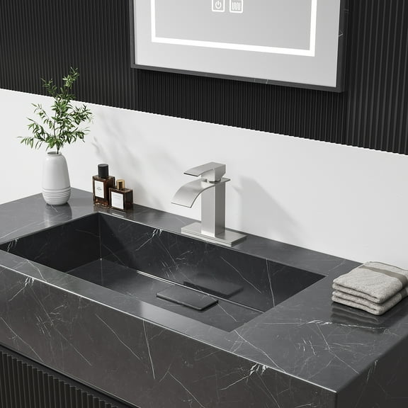 Bothwa Home BF-KTDP1301-BN 6-Inch Harlow Single Handle Bathroom Sink Faucet in Brushed Nickel Finish