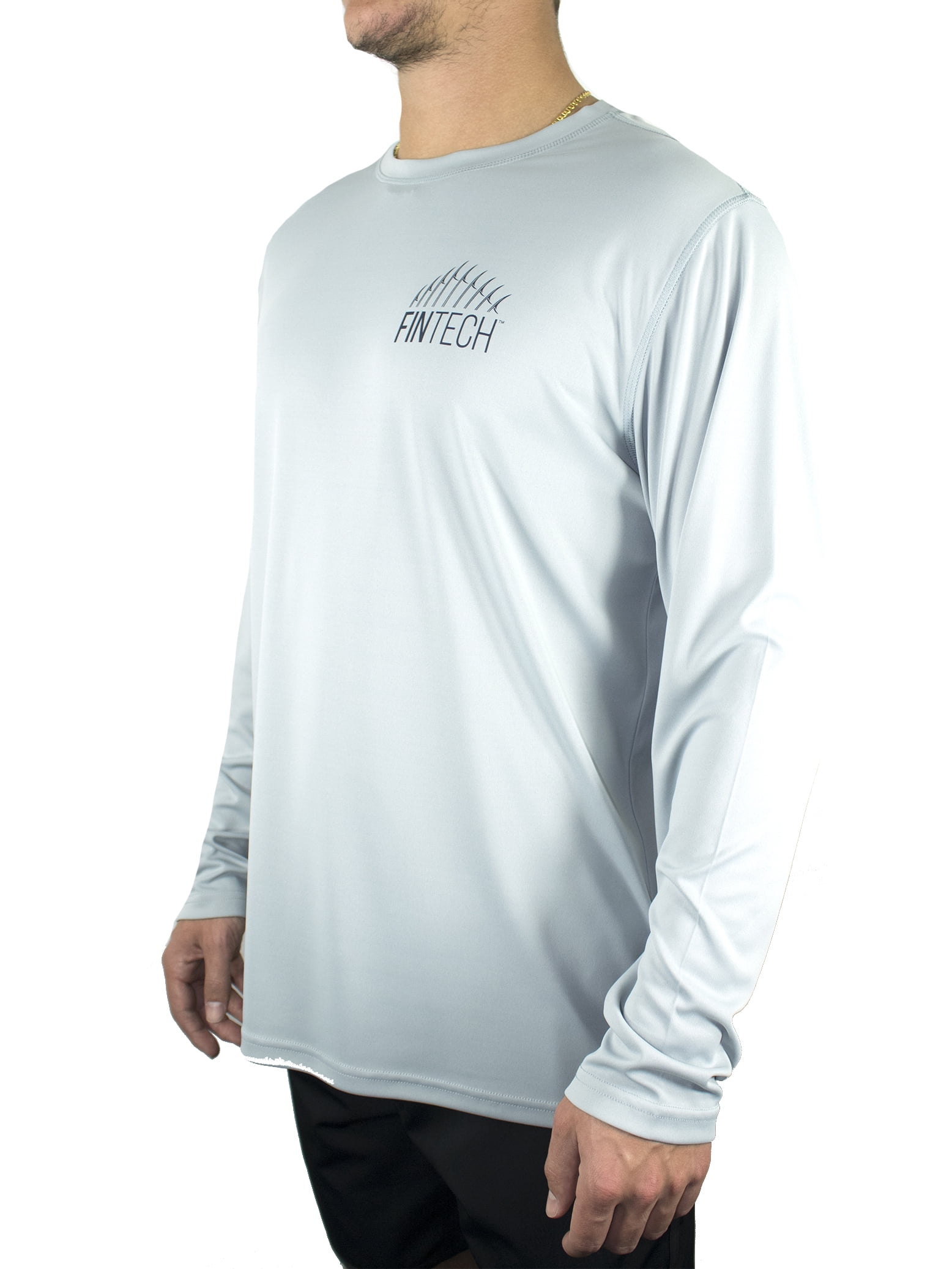 FinTech Men's Long Sleeve Crew Neck Lightweight Breathable T-Shirt