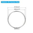 thumbnail image 2 of Uxcell 4" Metal O Rings 2 Pcs 304 Stainless Steel Smooth Round Rings for Bags Belts 5mmx100mm, 2 of 5