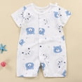 thumbnail image 2 of HCNTES Baby Children Unisex Short Sleeve Jumpsuit Romper Toddler Kids Soft Pajamas Sleepwear Loungewear for Spring Summer(L01-Navy,18-24 Months), 2 of 4