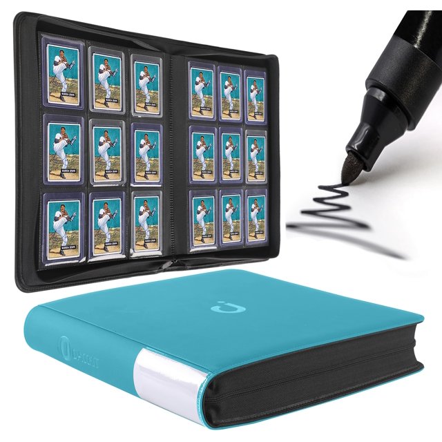 Top Loader Binder D DACCKIT modelo A con capacidad para 288 tarjetas, color turquesa