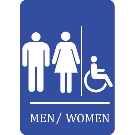 Family Handicap Accessible Bathroom Blue Sign - (Best Handicap Accessible Vacations)
