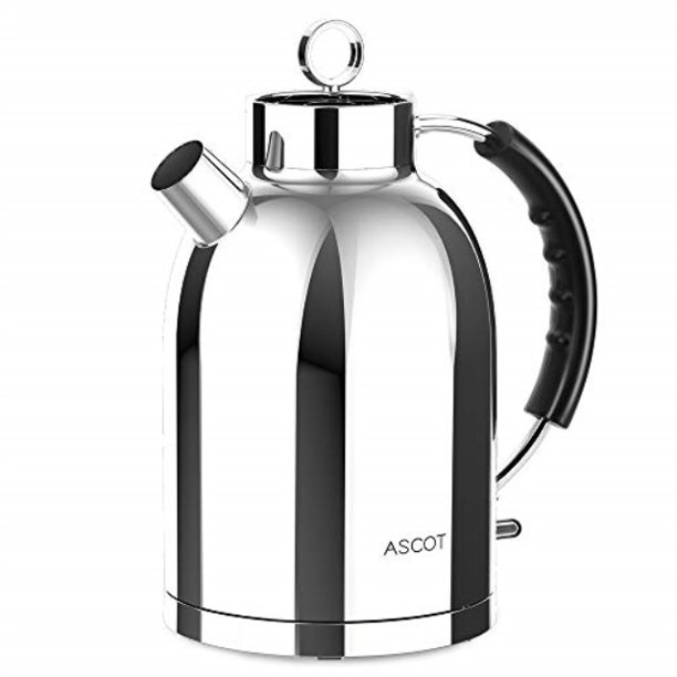 ascot 1.7l electric kettle, 100 stainless steel hot water kettle
