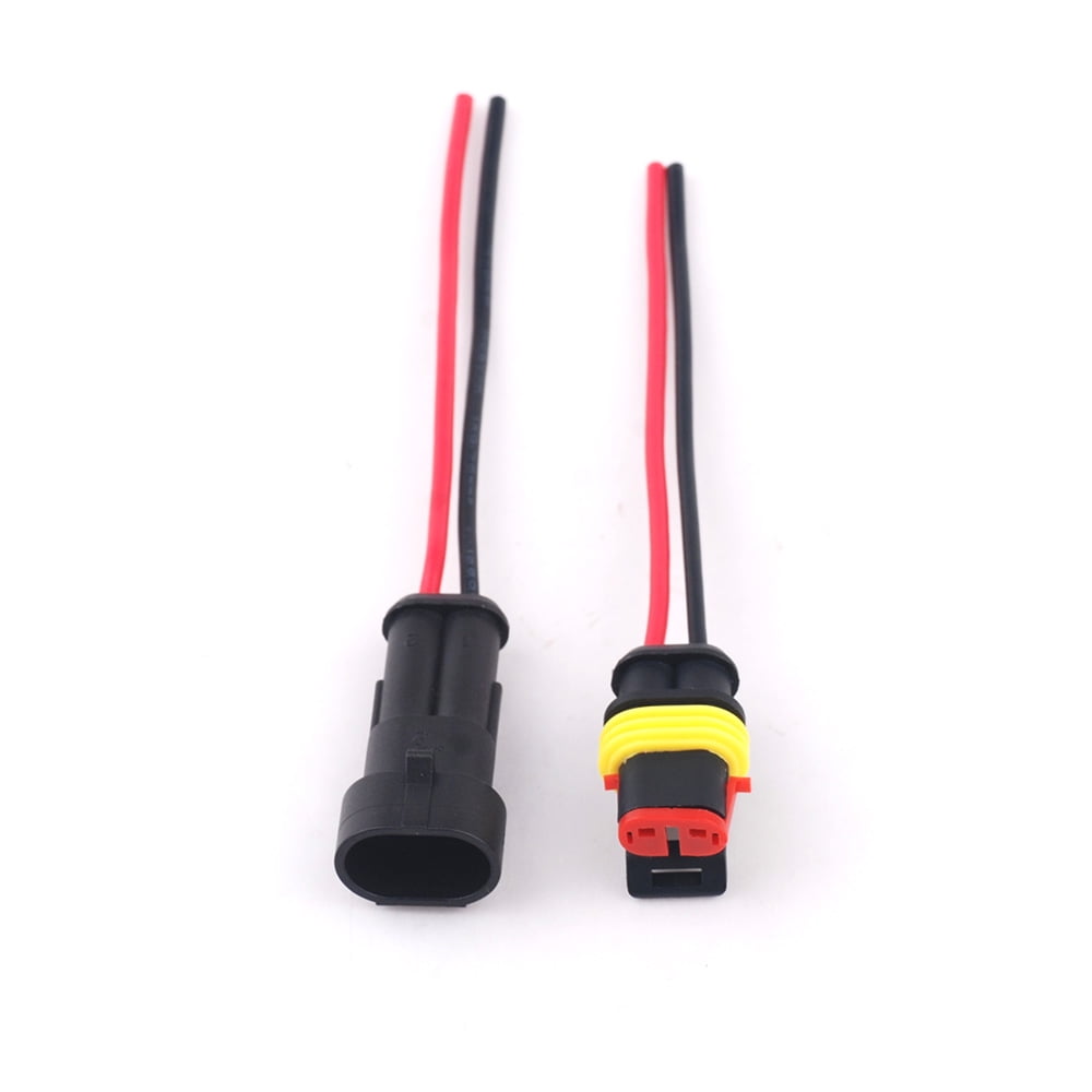Car 2-Pin Way Sealed Water Dust Proof Electrical Wire Connectors Plug Repair Kit