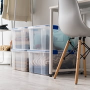IRIS USA 44 Quart Weatherpro Plastic Storage Bins, Clear, 4 Counts Pack