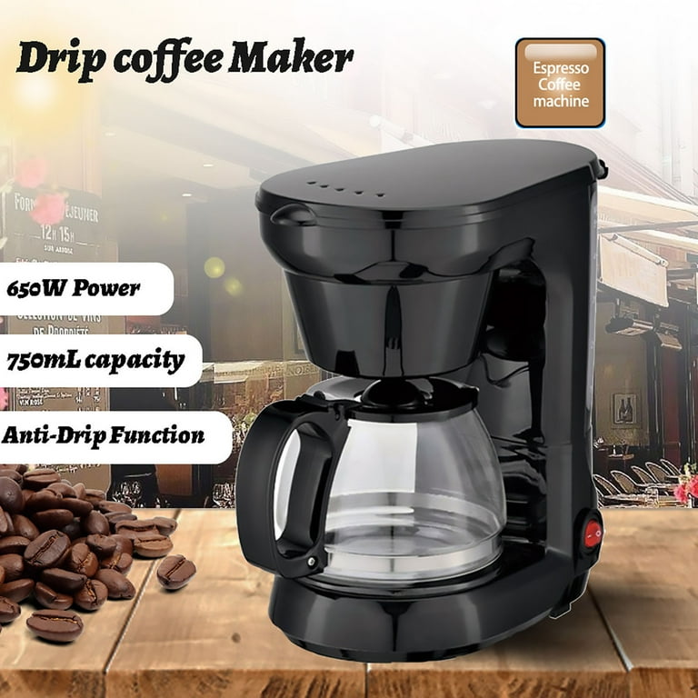 Cup Coffee Maker with Easy On Off Switch Easy Pour Non Drip Carafe with Removable Filter Basket Black Walmart