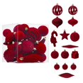 thumbnail image 3 of 28PCS Flocked Christmas Ornaments Set, Assorted Velvet Plush Xmas Tree Decorations, Shatterproof Plastic Holiday Balls for Winter, Party, Home & Fireplace Decor 3.15", 3 of 3
