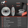 thumbnail image 2 of A-Premium 12.01 in (305 mm) Front Drilled and Slotted Disc Brake Rotors + Ceramic Pads Kit Compatible with Select Jeep and Fiat Models - Compass 2017-2022, Renegade 2015-2022, 500X, 6-PC Set, 2 of 9
