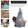 thumbnail image 2 of Adorable gnomo de jardín de resina, decoración artesanal, color gris (flor al azar)., 2 of 6