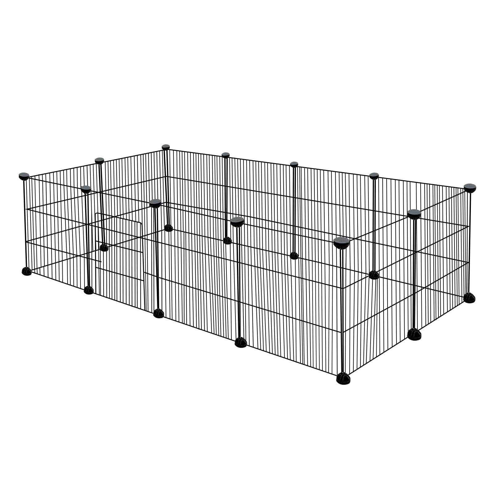 12 Panels Pet Playpen Small Animals Cage DIY Wire Fence with Door,13.8