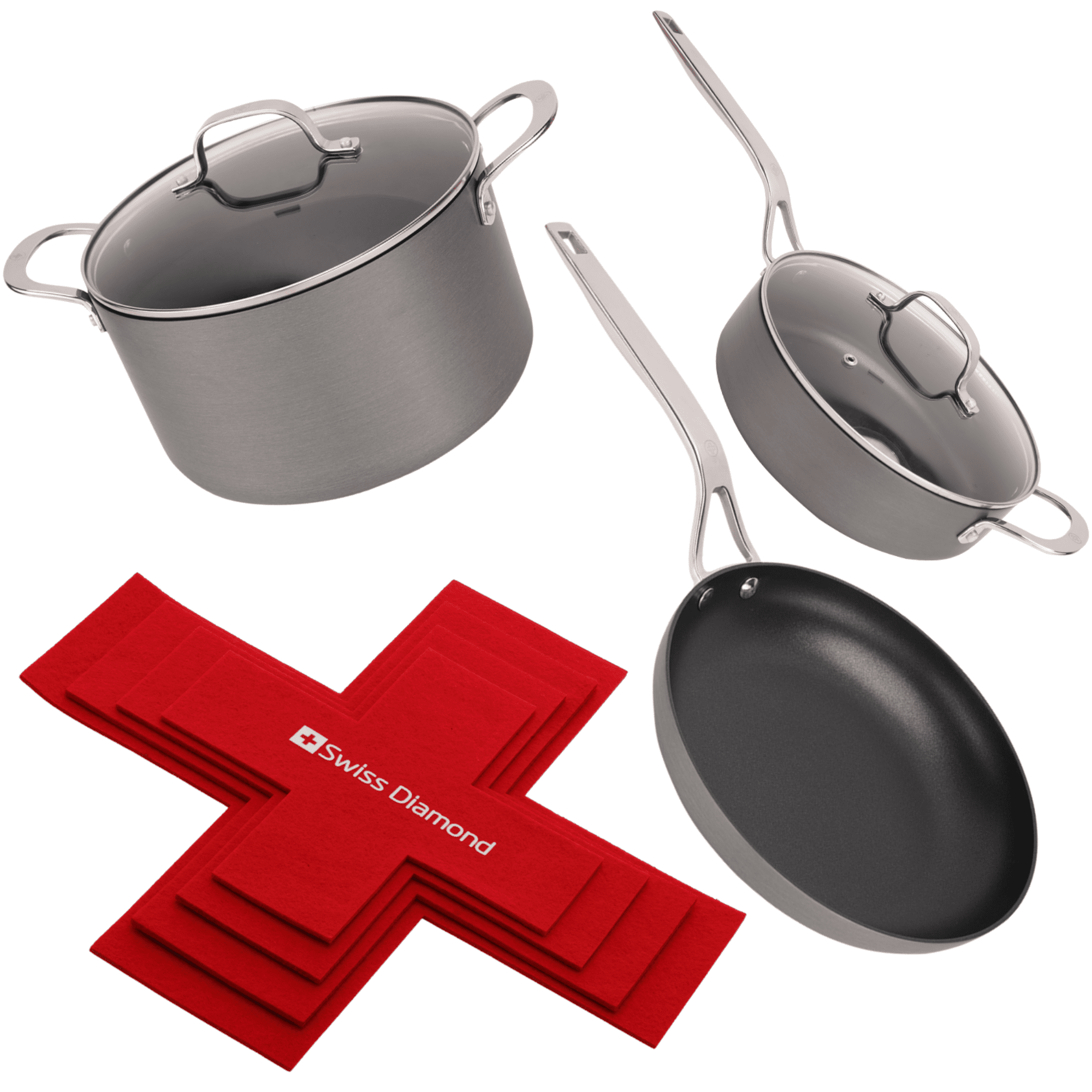 Swiss Diamond 10 Piece Hard Anodized Nonstick Induction Holiday