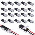 thumbnail image 1 of Conector Enchufable de Doble Cable 20 Piezas con Hebilla Bloqueo, Conectores Enchufables Terminal Compacto Universal 2 Pines y VíAs, 1 of 6