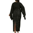 thumbnail image 4 of Cavosen Formal Dresses for Women Sequins V Neck Empire Wais Maxi Evening Gowns Plus Size Front Drape Cocktail Party Dress, 4 of 8