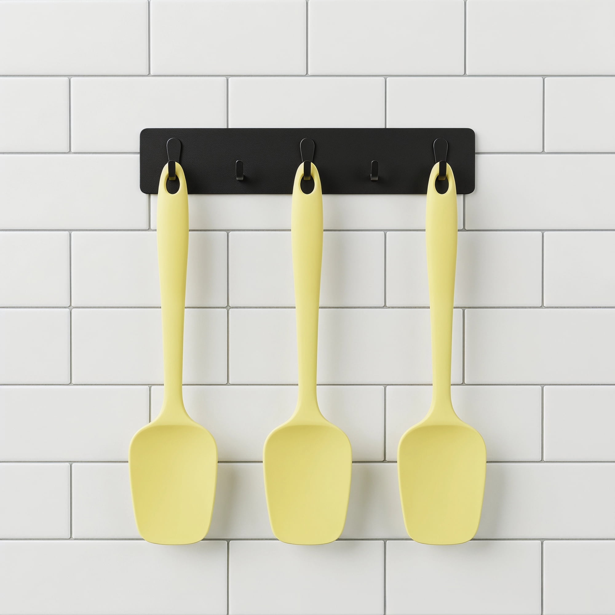 Unique Bargains 3-Piece Kitchen Silicone Spatula Set with Heat-Resistant Tools Yellow 3PCS