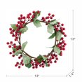 thumbnail image 6 of Set of 3, 13" Red Berry Wreath Accented With Green Holly Leaves, 6 of 6