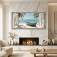 thumbnail image 3 of Ocean Beach Window Canvas Wall Art - Summer Coastal Seascape Picture Landscape Canvas Prints, Horizontal Tropical Sea Paintings Artwork for Home Decor, 3 of 7