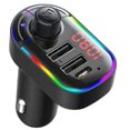 thumbnail image 1 of FM Transmitter Adapter for Car, RGB Ambient Light Bluetooth 5.0 Wireless Car MP3 Player Handsfree Car Kit with Dual 3.1A USB Type C Charger, 1 of 5