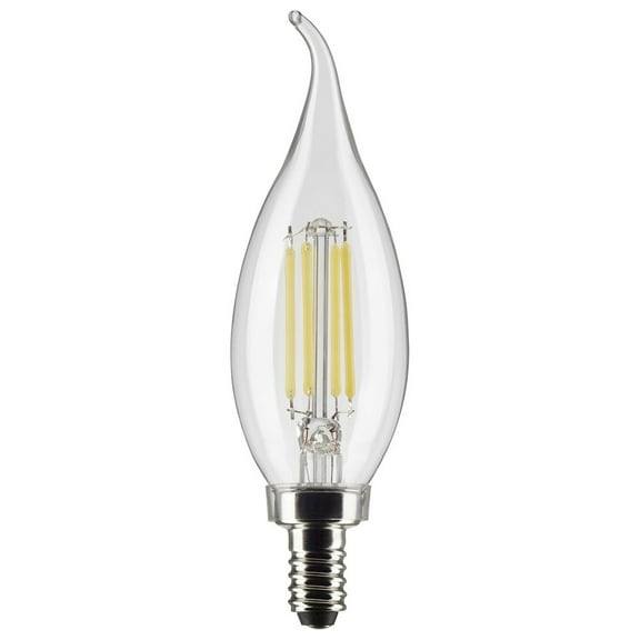 Satco 5.5 Watt CA10 LED - Clear - Candelabra base - 90 CRI - 2700K - 120 Volt