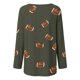 thumbnail image 4 of Gibobby Blusas Manga Larga Mujer Top informal con cuello redondo y estampado de manga larga para mujer, otoño e invierno, talla grande（Verdinegro， S), 4 of 5