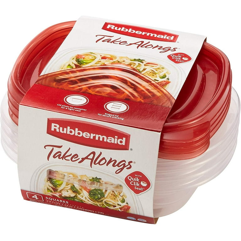 Rubbermaid TakeAlongs Plastic Lunch Food Storage Containers, 2.9