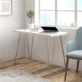 thumbnail image 3 of Ameriwood Home Owen Retro Computer Desk in White and Gold Legs, 3 of 7