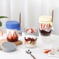 thumbnail image 1 of TidBay 2Pcs Glass Oatmeal Breakfast Cups with Spoon Good Sealing Clear Scale Design Large Diameter Breakfast Bowls, 1 of 8