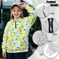 thumbnail image 6 of Uorisanigo Lemon Print Kids Girls Sweatshirt Oversized Long Sleeve Pullover Top Comfortable Quarter Zipper Cropped Sweatshirt Half Zip Up Hoodies No Hood Fall Winter Clothes, 6 of 7