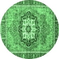 thumbnail image 1 of Ahgly Company Indoor Round Abstract Emerald Green Modern Area Rugs, 8' Round, 1 of 4