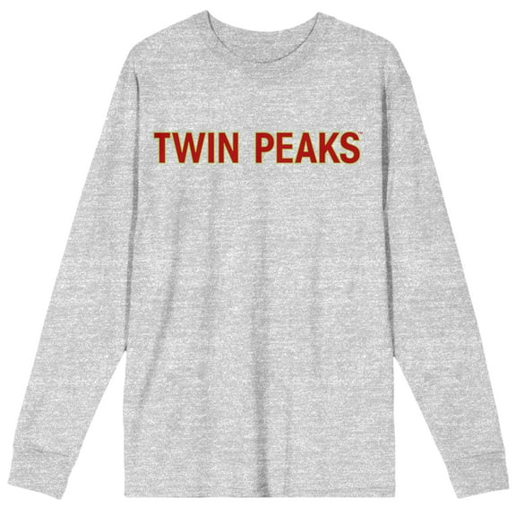 Twin Peaks 1990 Logo Crew Neck Long Sleeve Athletic Heather Adult Tee
-Medium