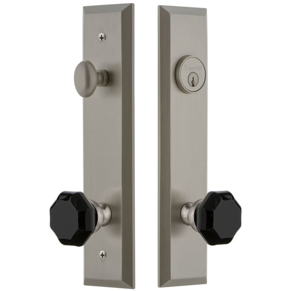 Grandeur 852096 Fifth Avenue Solid Brass Rose Tall Plate Single Cylinder Keyed Entry Door