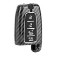 thumbnail image 4 of Carcasa para llave de coche, textura de fibra de carbono, ajuste Universal de 4 botones para Hyundai, 4 of 11