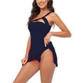thumbnail image 3 of VBVC One Shoulder One Piece Swimsuit for Women Tummy Control Bathing Suits Suspender Swim Skirt, 3 of 6