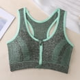 thumbnail image 4 of Xdegoge Women's Racerback Sports Bra with Front Zipper Closure, Breathable Mesh Panel & Marled Texture Fabric, Wireless Padded Support High Stretch Underwear for Sports, 4 of 5
