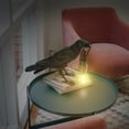 thumbnail image 5 of Lámpara de pájaro de resina, luz Led de cuervo, lámpara de pared para dormitorio, lámpara de mesa, decoración artística para sala de estar (negro #1), 5 of 5
