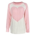 thumbnail image 5 of Aueoeo Cute Heart Sweater For Women Fashion Print Valentine Romantic Knitted Top Casual Crewneck Long Sleeve Sweaters Pullover, 5 of 9
