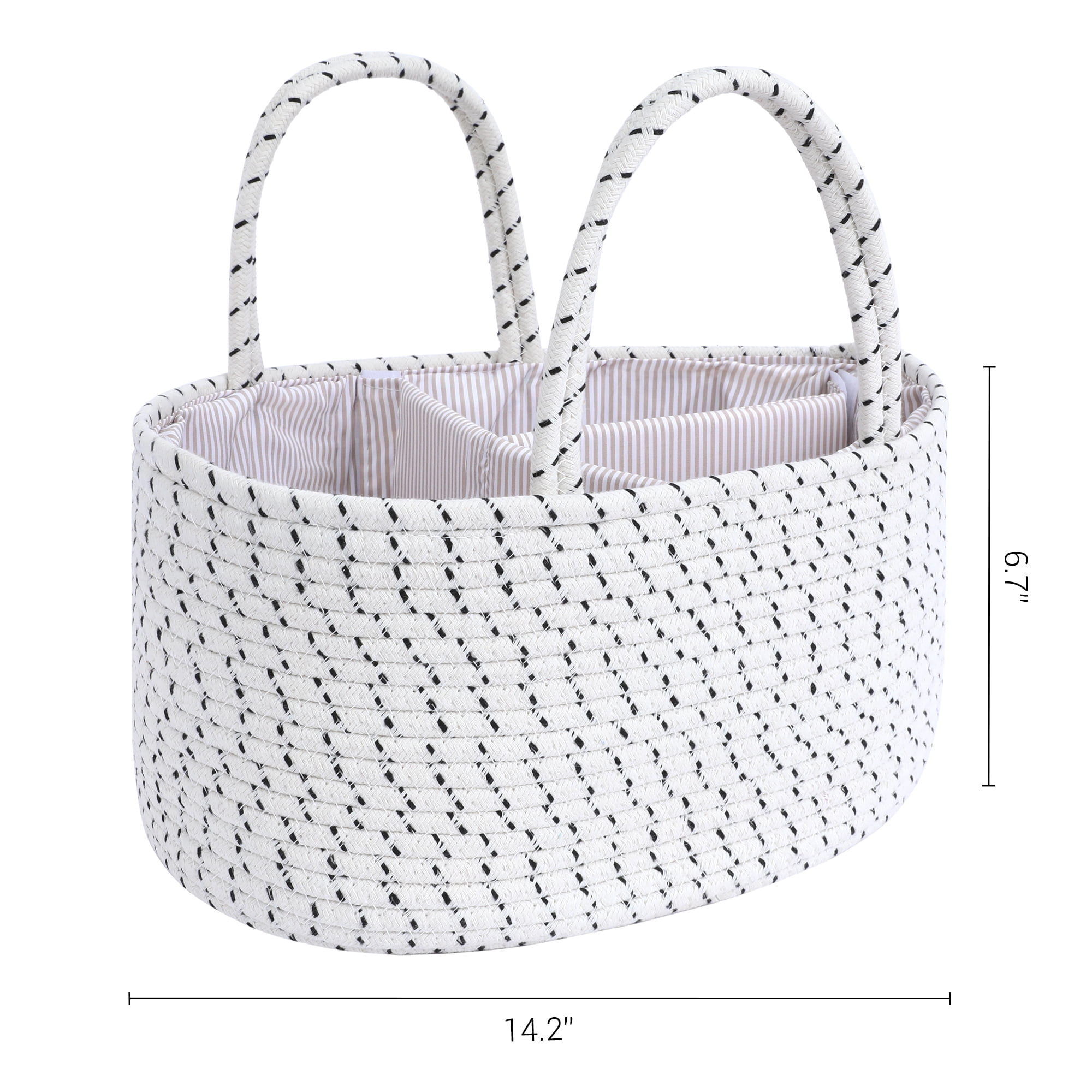 Unique Bargains 1 Pack Woven Storage Basket Shelf Closet Storage Bin for Clothes White S