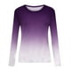 thumbnail image 4 of Camisas Para Mujer Casual Cuello Redondo Manga Larga Impreso Camisa Suelta Blusa Tops Odeerbi ODB129436, 4 of 5