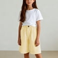thumbnail image 2 of Bovxnpu Girls Summer Capris Wide Leg Pants Linen Cotton Girls Shorts Casual with Pockets Loose Pants, 2 of 9