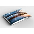 thumbnail image 2 of Ambesonne New York Pillow Sham 2 Pack, Kennedy Triboro, 30"x20", Orange Peach Blue, 2 of 3